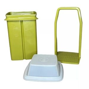 Vintage Tupperware 1330-3 Avocado Green Pickle Olive‎ Keeper Container Canister